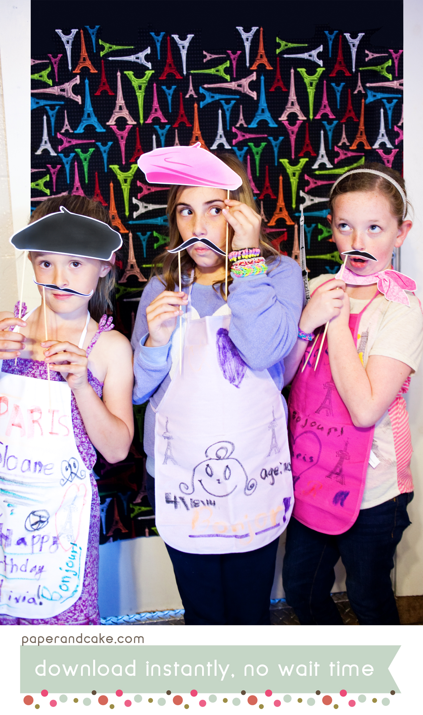 paris photo booth props printable